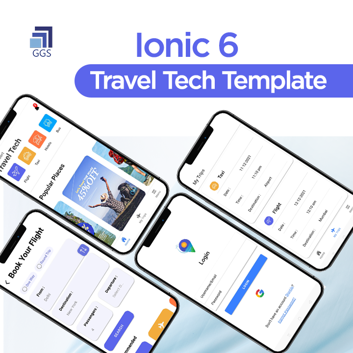 Travel App Template | A Travel Agency Theme UI in Ionic 6 an app for Taxi, Hotel, Flight Booking etc